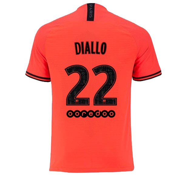 JORDAN Camiseta Paris Saint Germain NO.22 Diallo Segunda equipación 2019-2020 Naranja